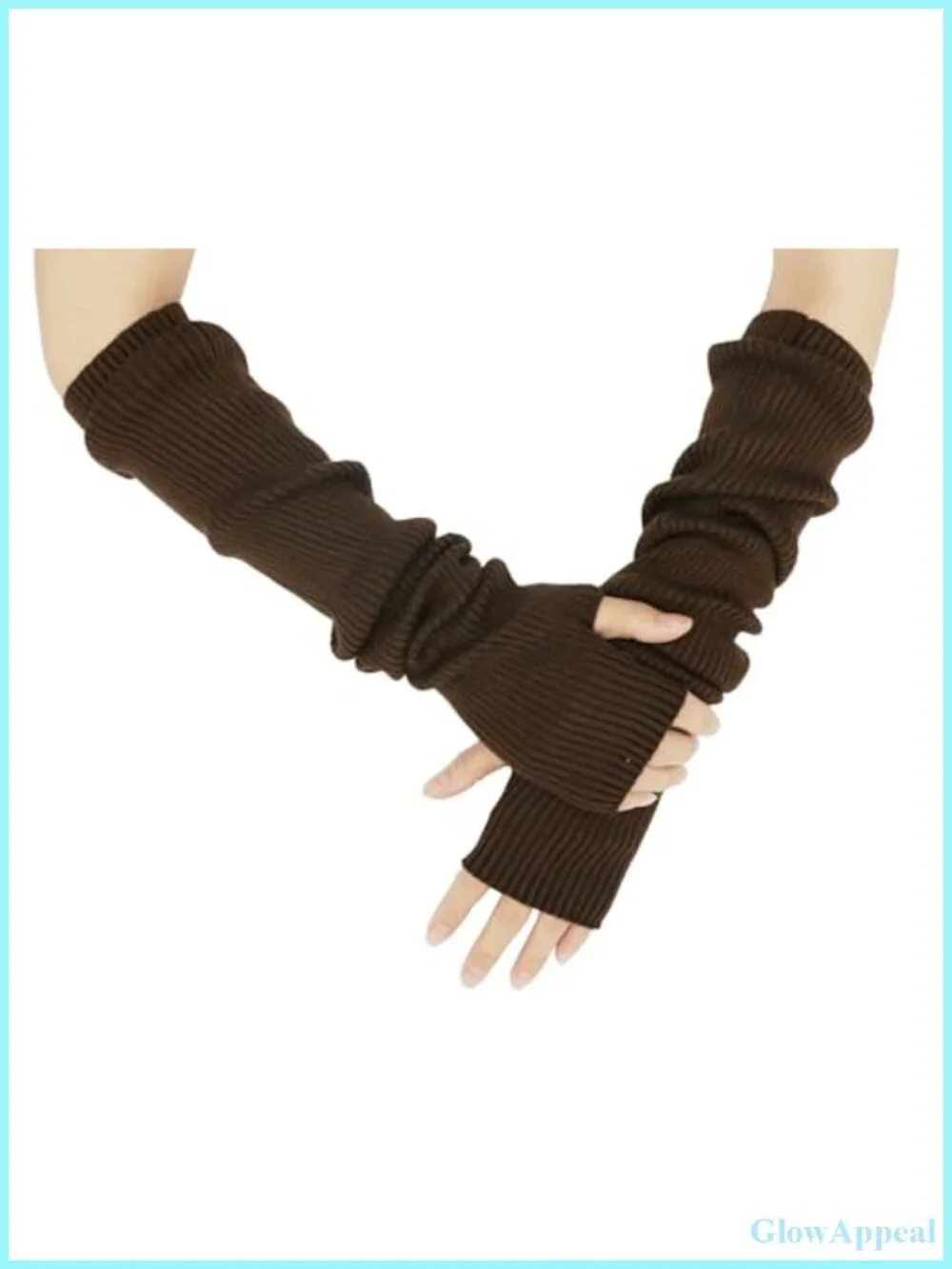 Women's Cashmere Fingerless Arm Warmers Long Gloves Winter Hand Warmers Cozy